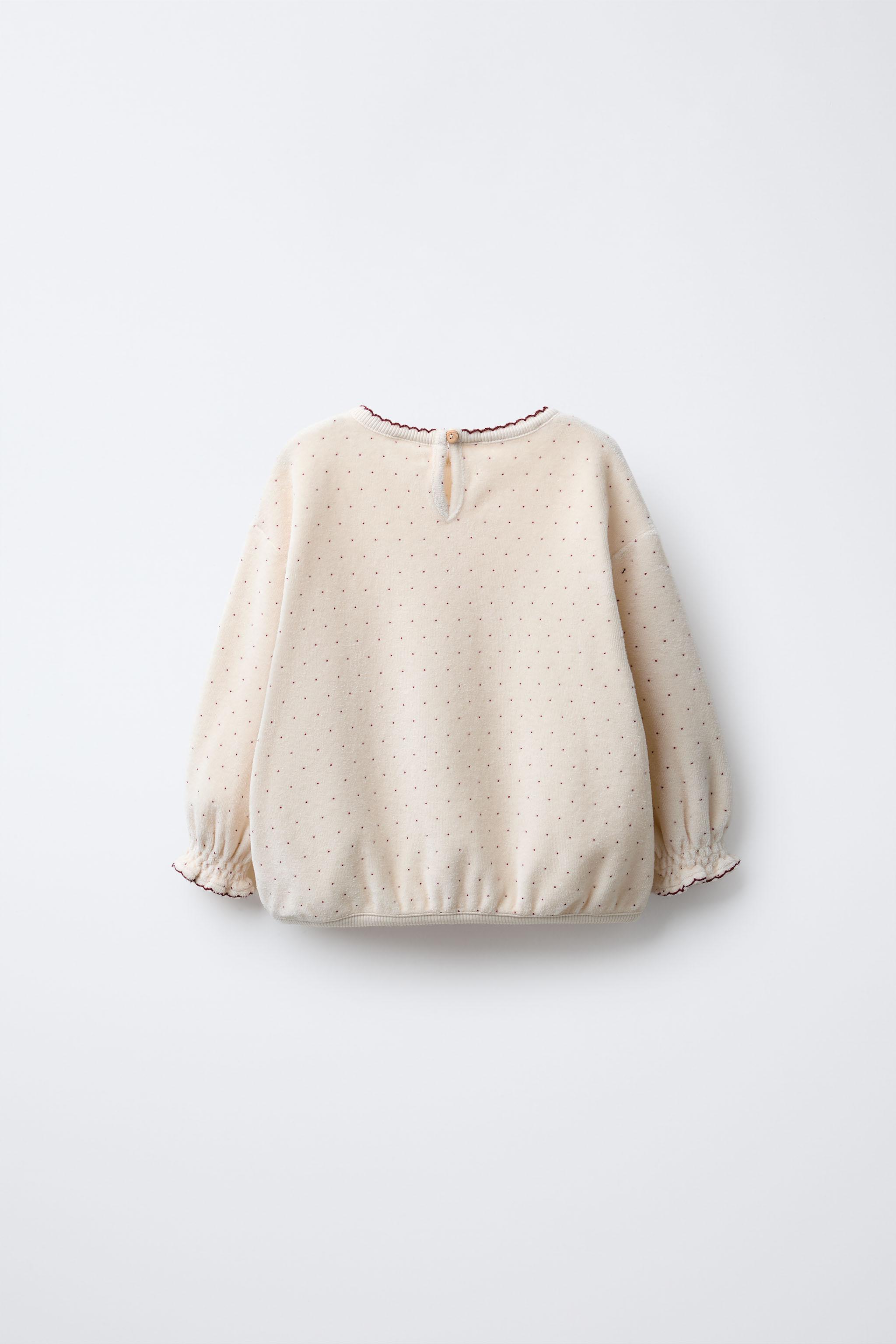 POLKA DOT VELVET SWEATSHIRT